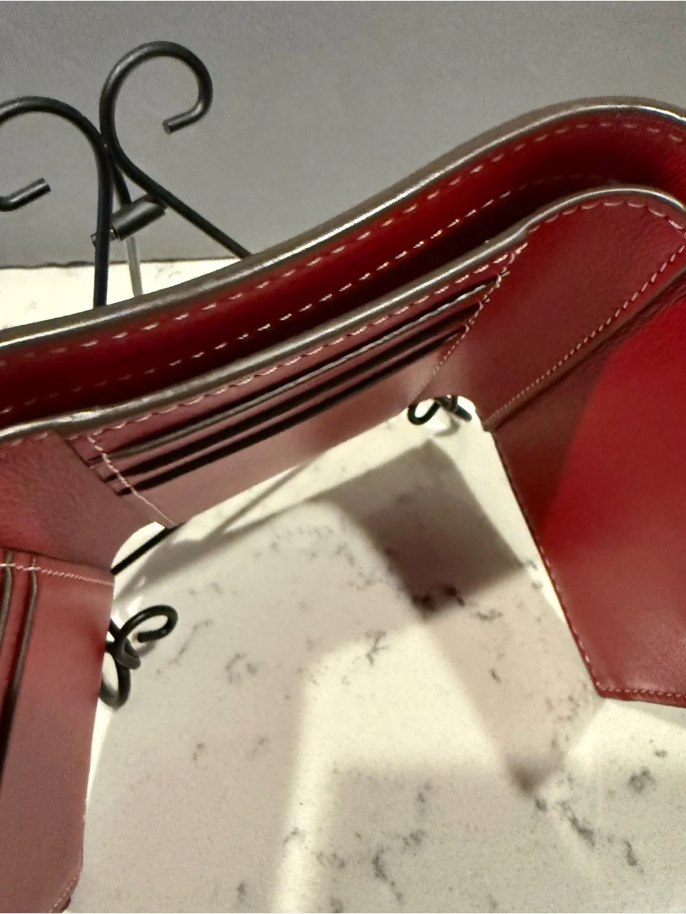 Purple Leather Turnlock Wallet
